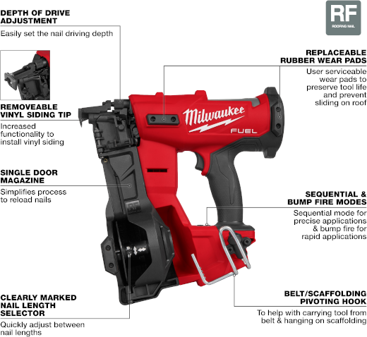 M18 FUEL COIL ROOFING NAILER